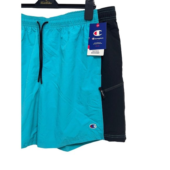 Champion Men's Black And Blue Elastic Waist Pull-On Drawstring Shorts Size XL - Picture 2 of 10